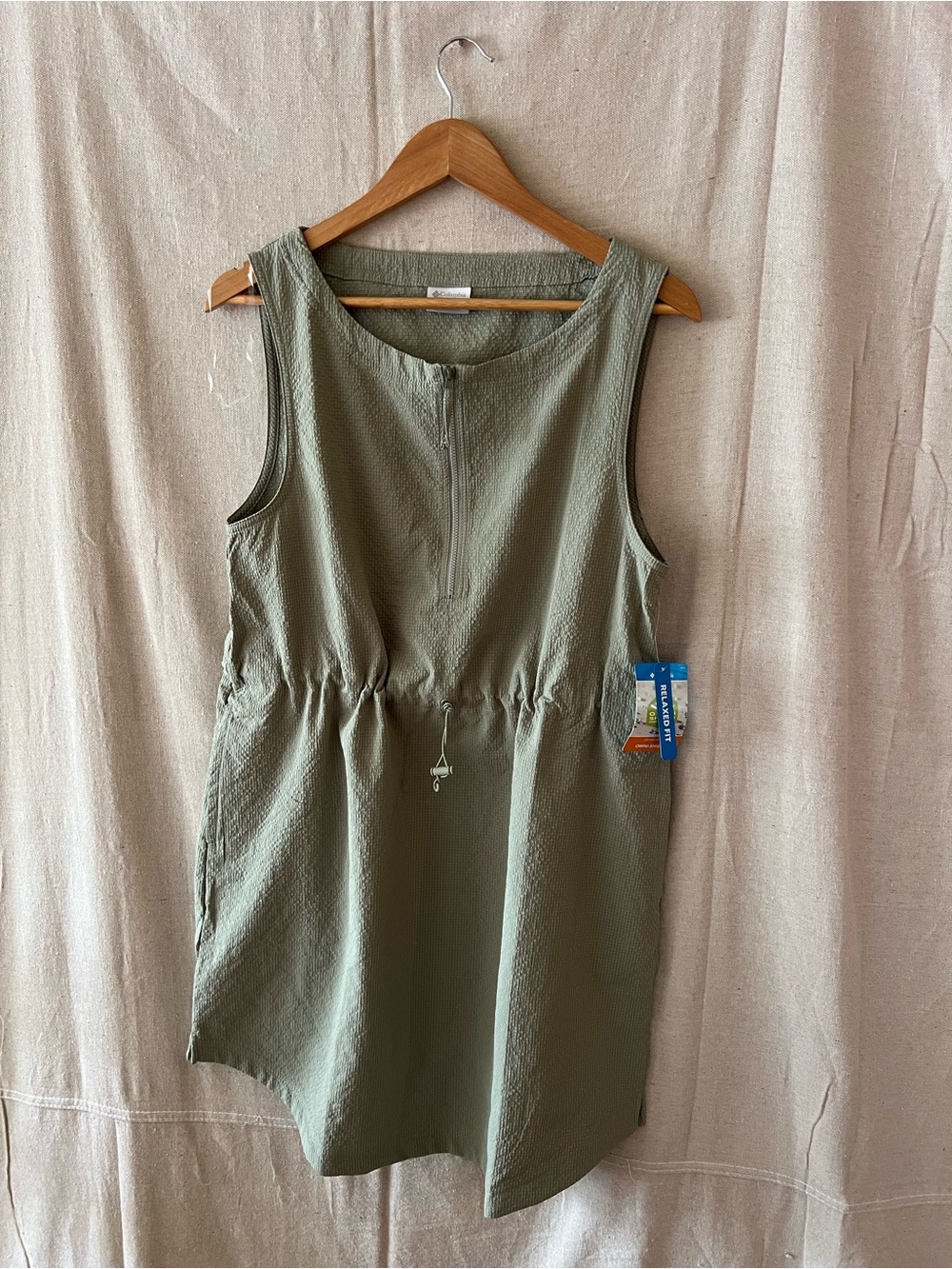 Columbia Olive Green Sleeveless Textured Tunic